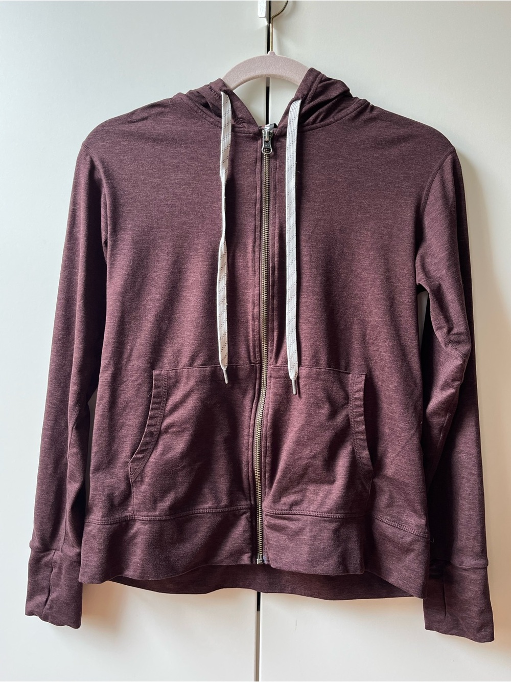 Kirkland Signature Ladies Full Zip Hoodie Sweatshirt Red Maroon Burgundy XS